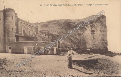 Carte postale ancienne Plage et Falaises d'aval — Saint-Jouin-Bruneval (Seine-Maritime)