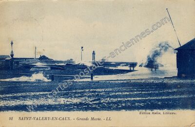 Carte postale ancienne Grande Marée — Saint-Valery-en-Caux (Seine-Maritime)