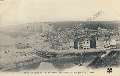 Carte postale ancienne Vue générale (Ouest) — Saint-Valery-en-Caux (Seine-Maritime)