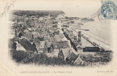 Carte postale ancienne Les Falaises d'Aval — Saint-Valery-en-Caux (Seine-Maritime)