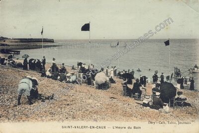 Carte postale ancienne L'Heure du Bain — Saint-Valery-en-Caux (Seine-Maritime)