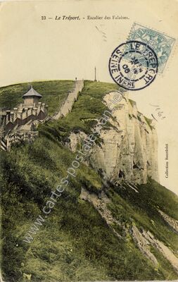 Carte postale ancienne Escalier des Falaises — Le Tréport (Seine-Maritime)