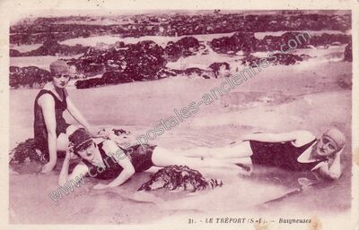 Carte postale ancienne Baigneuses — Le Tréport (Seine-Maritime)