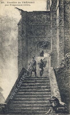 Carte postale ancienne Escalier du Tréport — Le Tréport (Seine-Maritime)