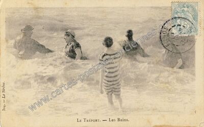 Carte postale ancienne Les Bains — Le Tréport (Seine-Maritime)