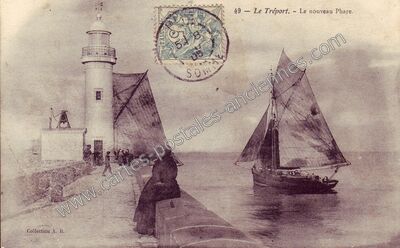 Carte postale ancienne Le nouveau Phare — Le Tréport (Seine-Maritime)