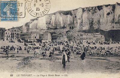Carte postale ancienne La Plage à Marée Basse — Le Tréport (Seine-Maritime)