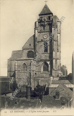 Carte postale ancienne L'Église Saint-Jacques — Le Tréport (Seine-Maritime)