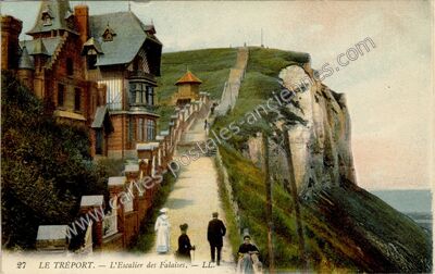 Carte postale ancienne L'Escalier des Falaises — Le Tréport (Seine-Maritime)