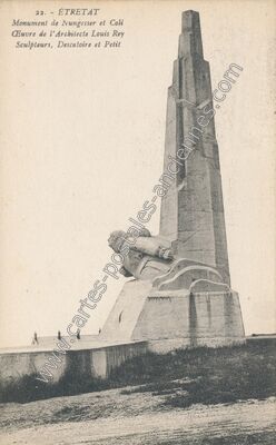 Carte postale ancienne Monument de Nungesser et Coli — Étretat (Seine-Maritime)