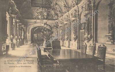 Carte postale ancienne La Bénédictine - Musée - Salle des Abbés — Fécamp (Seine-Maritime)