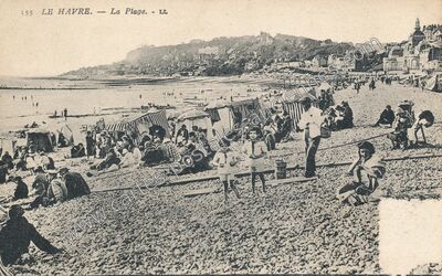 Carte postale ancienne La Plage — Le Havre (Seine-Maritime)
