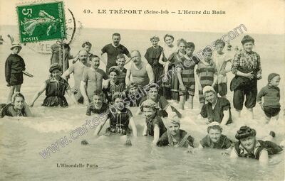 Carte postale ancienne L'Heure du Bain — Le Tréport (Seine-Maritime)