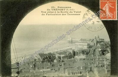 Carte postale ancienne Panorama du Funiculaire des Terrasses — Le Tréport (Seine-Maritime)