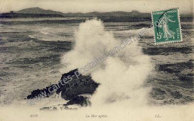 Carte postale ancienne Mer Agitee — Non Localisée (Seine-Maritime)