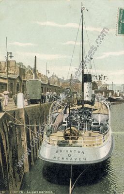 Carte postale ancienne La gare maritime — Dieppe (Seine-Maritime)