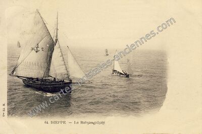 Carte postale ancienne Le Bateau pilote — Dieppe (Seine-Maritime)