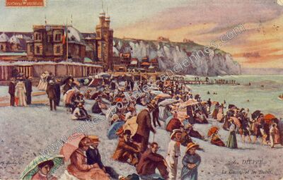 Carte postale ancienne Le Casino et les Bains — Dieppe (Seine-Maritime)
