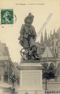 Carte postale ancienne La Statue de Duquesne — Dieppe (Seine-Maritime)