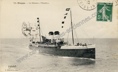 Carte postale ancienne Le Steamer « Manche — Dieppe (Seine-Maritime)