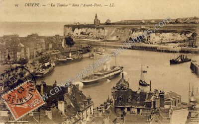 Carte postale ancienne La Tamise " dans l'Avant-Port — Dieppe (Seine-Maritime)