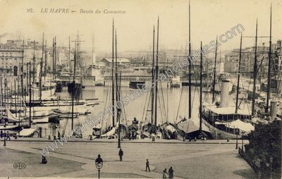 Carte postale ancienne Bassin du Commerce — Le Havre (Seine-Maritime)