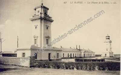 Carte postale ancienne Les Phares de la Hève — Le Havre (Seine-Maritime)