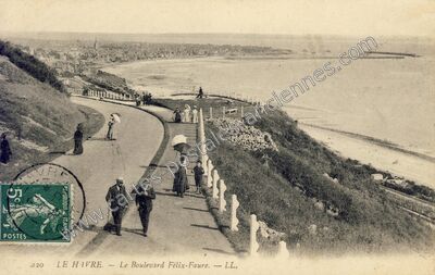 Carte postale ancienne Le Boulevard Félix-Faure — Le Havre (Seine-Maritime)