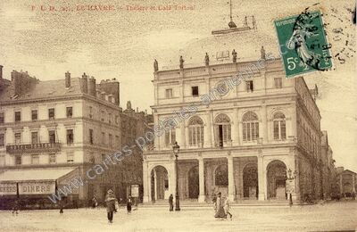Carte postale ancienne Théâtre et Café Tortoni — Le Havre (Seine-Maritime)
