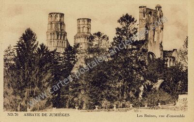Carte postale ancienne Abbaye de Jumieges — Jumièges (Seine-Maritime)