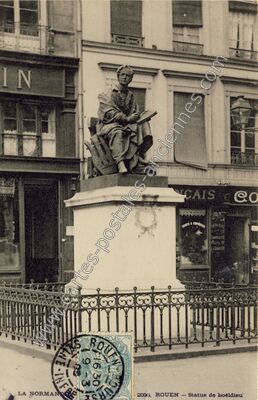 Carte postale ancienne Statue de Boëldieu — Rouen (Seine-Maritime)