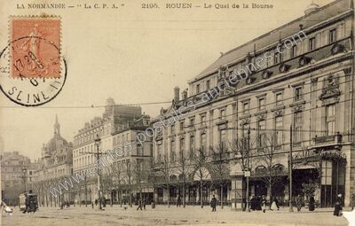 Carte postale ancienne Le Quai de la Bourse — Rouen (Seine-Maritime)