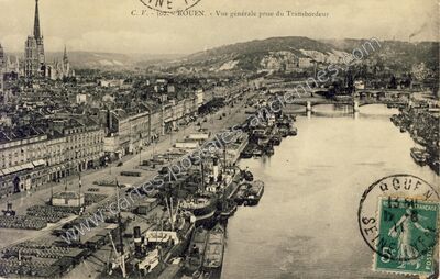 Carte postale ancienne Vue générale prise du Transbordeur — Rouen (Seine-Maritime)