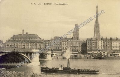 Carte postale ancienne Pont Boieldieu — Rouen (Seine-Maritime)