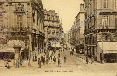 Carte postale ancienne Rue Grand-Pont — Rouen (Seine-Maritime)