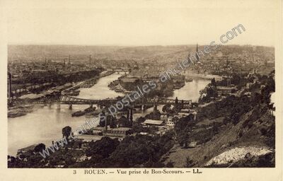 Carte postale ancienne Vue prise de Bon-Secours — Rouen (Seine-Maritime)