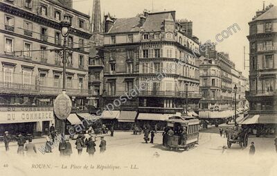 Carte postale ancienne La Place de la République — Rouen (Seine-Maritime)