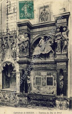 Carte postale ancienne Cathédrale — Tombeau du Duc de Brèzé — Rouen (Seine-Maritime)