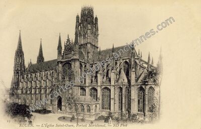 Carte postale ancienne L'Église Saint-Ouen, Portail Méridional — Rouen (Seine-Maritime)