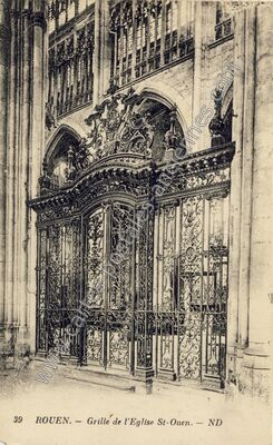 Carte postale ancienne Grille de l'Eglise St-Ouen — Rouen (Seine-Maritime)