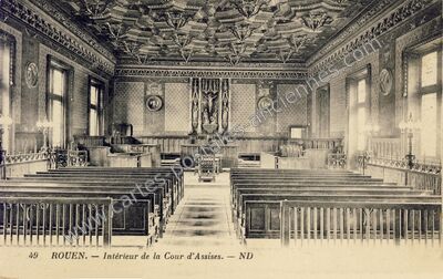 Carte postale ancienne Intérieur de la Cour d'Assises — Rouen (Seine-Maritime)