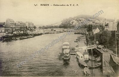 Carte postale ancienne Embarcadère du T. C. F — Rouen (Seine-Maritime)