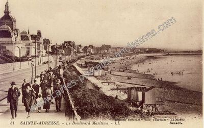 Carte postale ancienne Le Boulevard Maritime — Sainte-Adresse (Seine-Maritime)