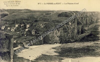 Carte postale ancienne Les Falaises d'aval — Saint-Pierre-en-Port (Seine-Maritime)