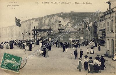Carte postale ancienne LE LITTORAL — Entrée du Casino — Saint-Valery-en-Caux (Seine-Maritime)