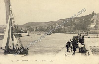 Carte postale ancienne Vue de la Jetée — Le Tréport (Seine-Maritime)