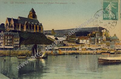 Carte postale ancienne Vue prise du Pont Tournant — Le Tréport (Seine-Maritime)