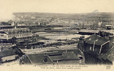 Carte postale ancienne Vue sur Mers, prise du Jardin public — Le Tréport (Seine-Maritime)