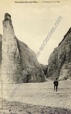 Carte postale ancienne La Descente à la Mer — Varengeville-sur-Mer (Seine-Maritime)