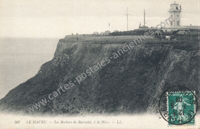 Carte postale ancienne Les Rochers de Barvalet, à la Hève — Le Havre (Seine-Maritime)